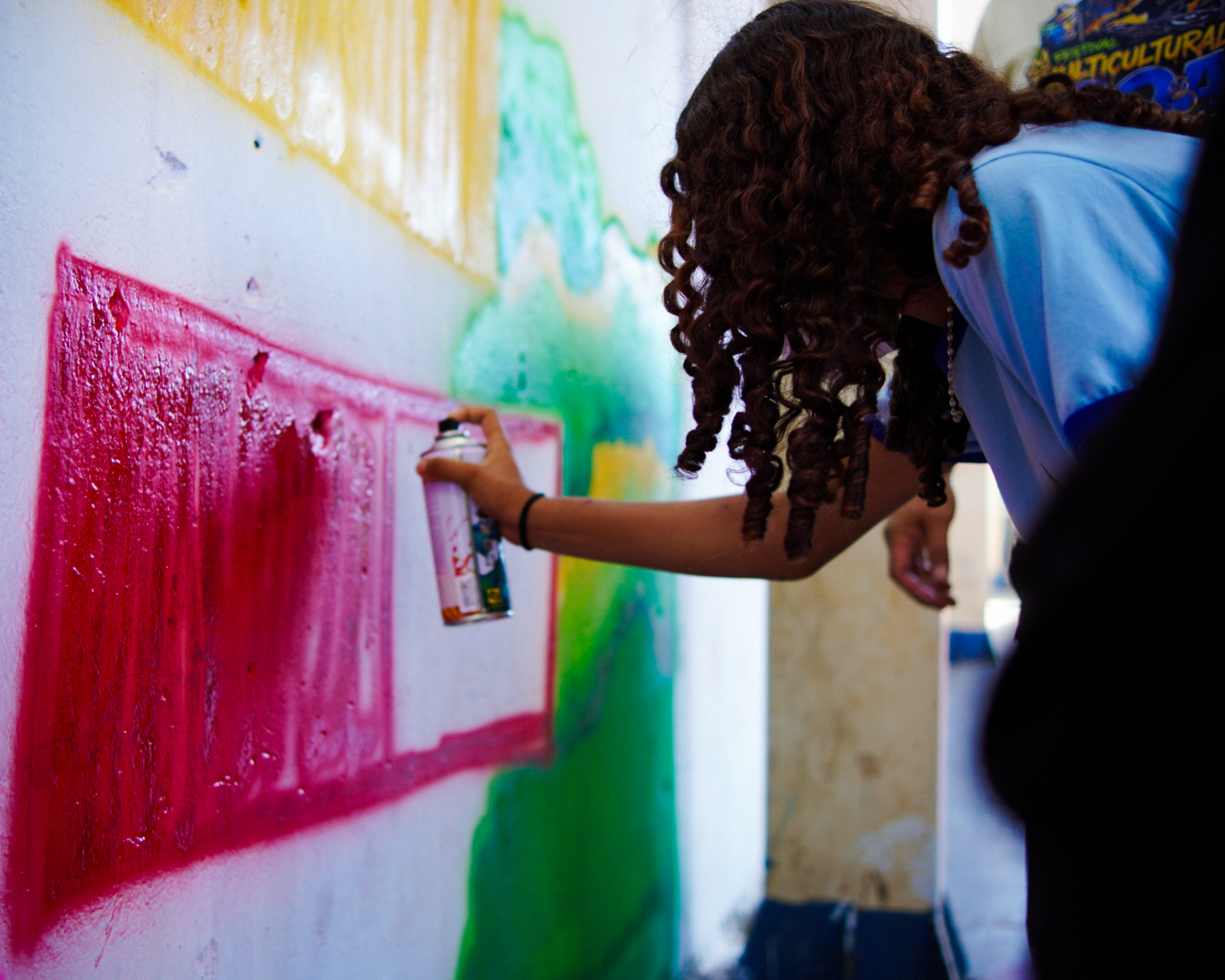 Produção de grafite durante a oficina